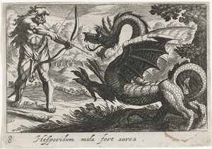 Hercules Killing the Dragon Ladon by Simon Frisius