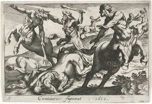 Hercules Fighting the Centaurs by Simon Frisius
