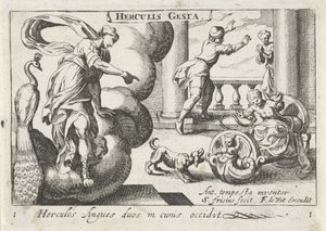 Young Hercules Strangling Two Snakes (Herculean Themes series) by Simon Frisius