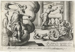 Young Hercules Strangles Two Snakes by Simon Frisius