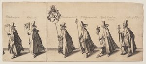 Procession of Six People Preceded by a Horse, from The Funeral of Brederode