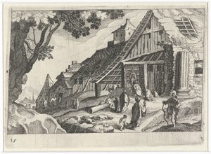 Cityscape with the Adoration of the Magi by Simon Frisius