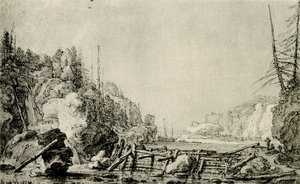 Landscape with a River Between Mountainous Banks