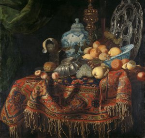 Still Life with Fruit, Plates and Dishes on a Turkey Carpet