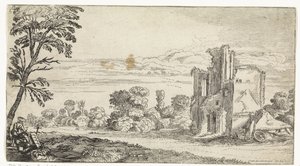 Landscape with Ruin (Landscapes series) by Simon Poelenburg