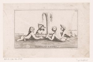 Fountain Sculpture of Tritons and Naiads (Recueil des statues, groupes, fontaines, termes, vases, et autres magnifiques ornemens du chateau & parc de Versailles) (series title) by Simon Thomassin