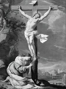 Christ on the Cross with Mary Magdalene by Simon Vouet