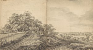 Panorama of Boersberg with Doorwerth Castle in the Distance by Simon de Vlieger