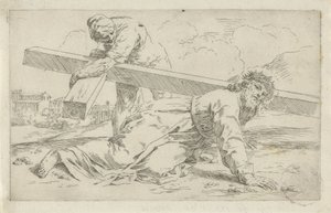 Christ Collapses Under the Weight of the Cross by Simone Cantarini