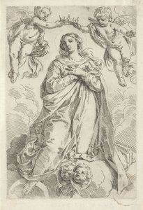 Coronation of Mary on Crescent Moon by Simone Cantarini