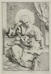 Madonna and Child with a Finch by Simone Cantarini
