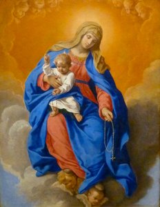 Madonna of the Rosary by Simone Cantarini
