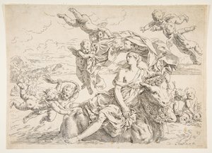 Rape of Europa by Simone Cantarini