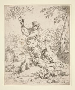 Rest on the Flight into Egypt by Simone Cantarini