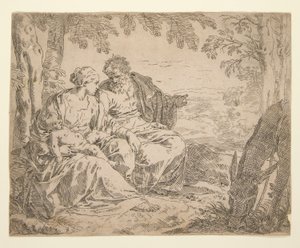 Rest on the Flight into Egypt by Simone Cantarini