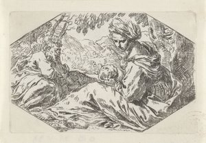 Rest on the Flight into Egypt by Simone Cantarini