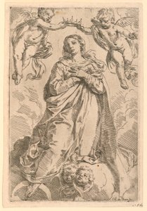 The Coronation of the Virgin by Simone Cantarini