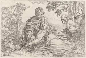 The Rest on the Flight into Egypt by Simone Cantarini