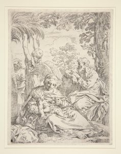 The Rest on the Flight into Egypt by Simone Cantarini