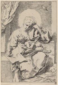 The Virgin and Child with a Bird by Simone Cantarini