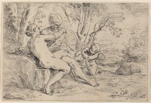 Venus and Adonis by Simone Cantarini