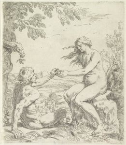 Temptation of Adam by Simone Cantarini