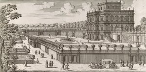 View of the side facade of the Palazzo Pamphili and its garden Secondo prospetto