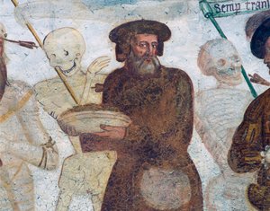 Death with the rich miser (detail) by Simone II Baschenis