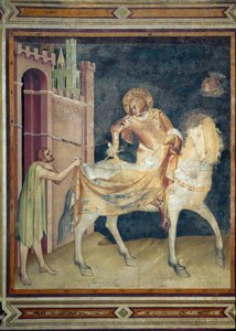 Saint Martin Shares His Coat with a Beggar by Simone Martini