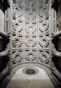 Interior view of the vaulted ceiling of the vestibule of the church by Simone del Pollaiolo
