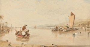 Dead Calm: Boats off Cowes Castle by Sir Augustus Wall Callcott
