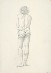 Back View of Standing Male Nude by Sir Edward Burne Jones