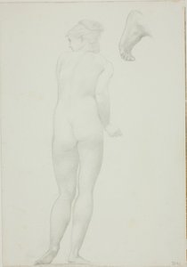 Backview of Standing Nude Woman and Sketch of a Foot by Sir Edward Burne Jones