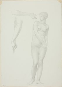 Standing Female Nude and Sketches of Arms by Sir Edward Burne Jones
