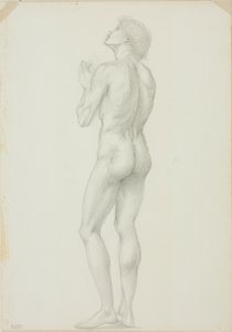 Standing Male Nude with Hands Clasped in Prayer by Sir Edward Burne Jones