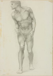 Standing Nude Male with Face in Profile