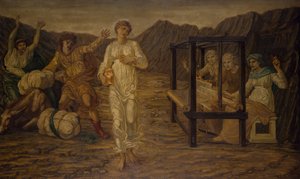 Cupid and Psyche - Palace Green Murals - Psyche set by Venus the Task by Sir Edward Coley Burne Jones