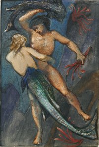 Mermaid and man from Album of forty-eight drawings