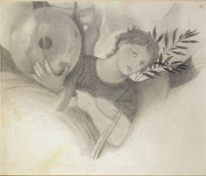 Study for a Head in The Days of Creation, c1871-1875 by Sir Edward Coley Burne Jones