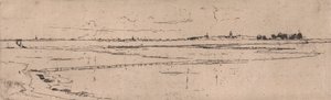 Sketch of Monnikendam in Distance by Sir Frank Short