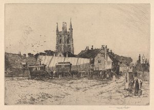 Strolling Players at Lidd, Kent by Sir Frank Short