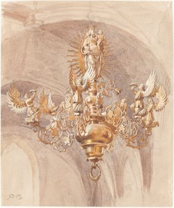 A Chandelier with the Virgin Mary Holding the Christ Child by Sir Frederic William Burton