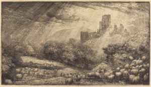 Corfe Castle: Effect of Sunshine after Rain