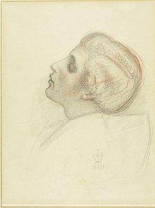 Study for the Head of the Rescuing Lover in Escape of the Heretic by Sir John Everett Millais