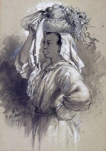 Girl with Fruit by Sir John Gilbert
