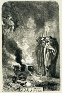 Macbeth visiting the three witches on the blasted heath by Sir John Gilbert