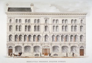View of Mercantile Premises, Billiter Street, City of London, 1875 by Sir Joseph Causton and Sons