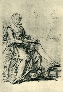 Woman putting on her stockings