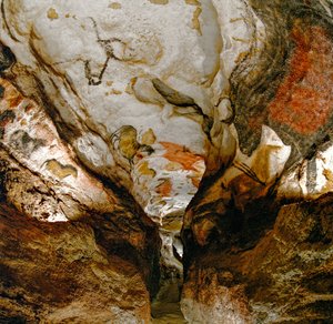 The Axial Gallery shows extinct aurochs on the ceiling of Lascaux Cave, France