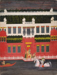 Krishna Receives a Flower Garland, c. 1750-1760